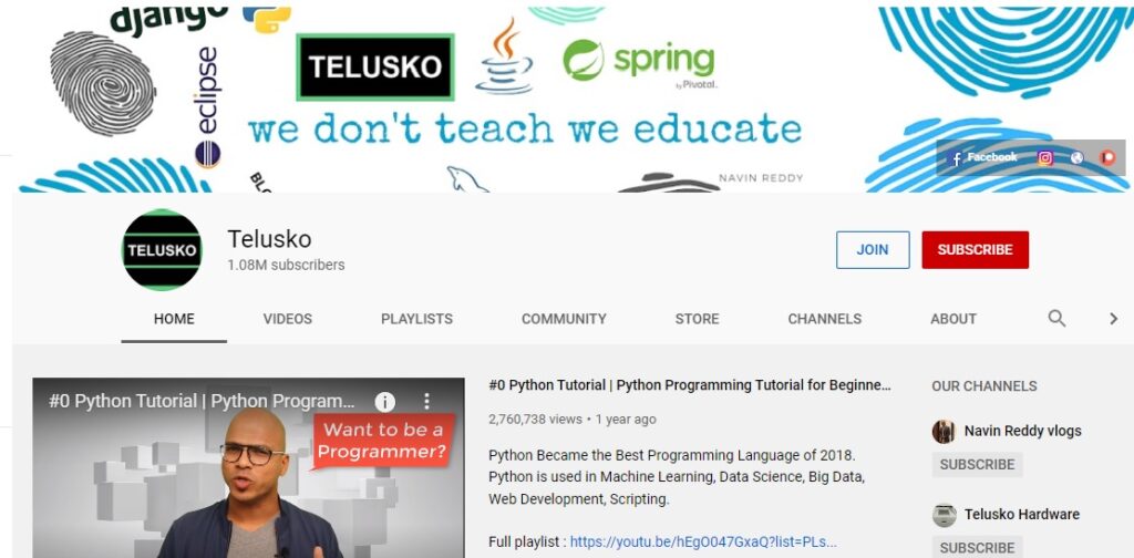 Best YouTube Channels for Python