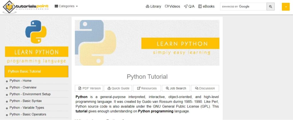 Resources To Learn Python Online