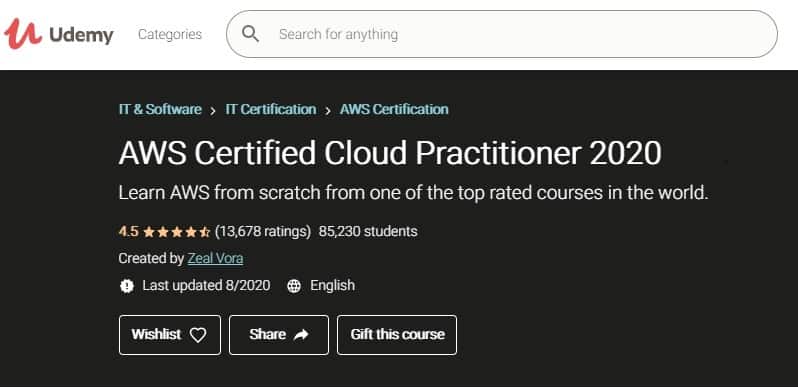 udemy aws certification