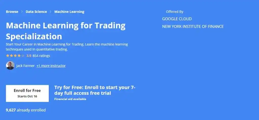 Best Machine Learning Courses for Finance