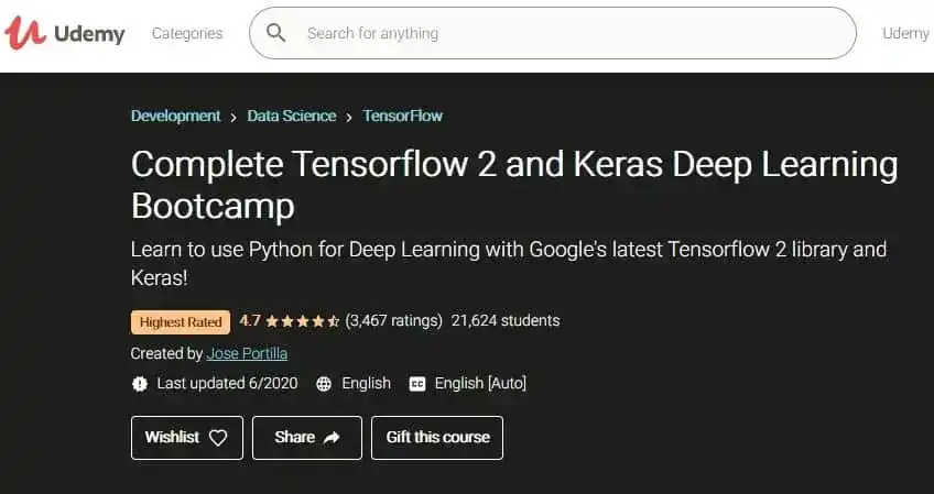 Best Keras Online Courses