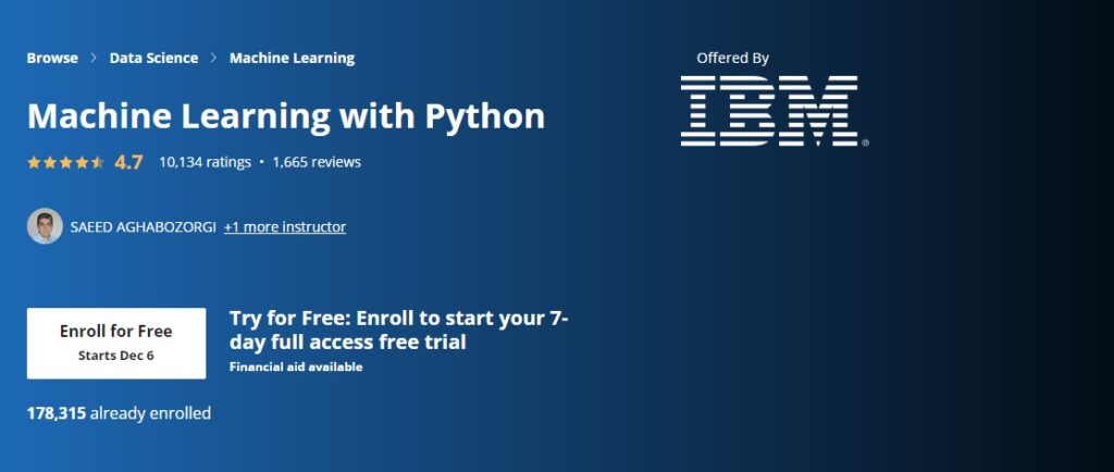 best online courses on machine learning