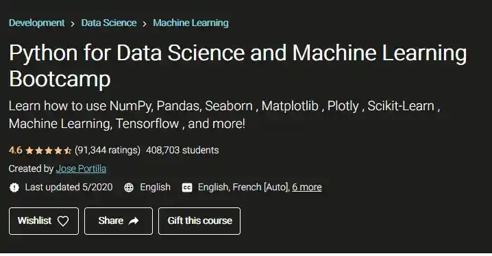 best online courses on machine learning in 2021