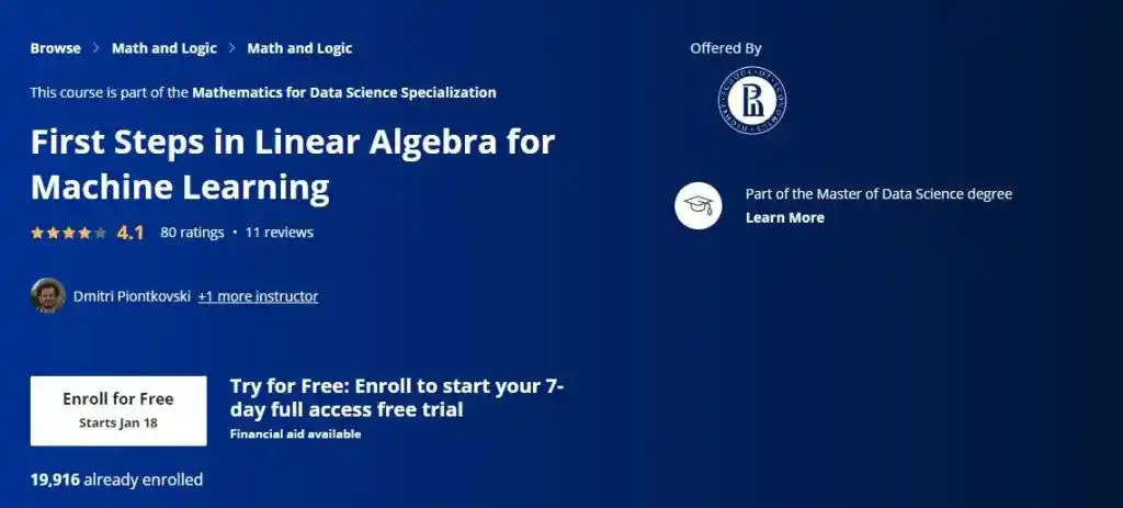 Best Linear Algebra Courses for Data Science