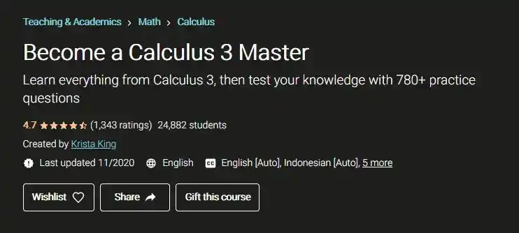 Udemy calculus courses