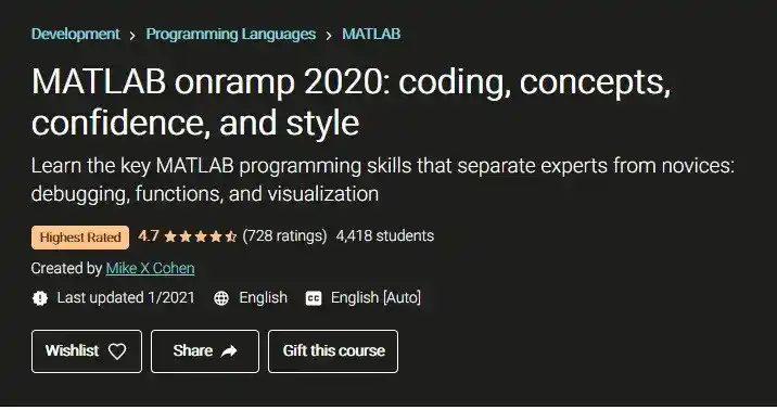 Udemy Matlab course review