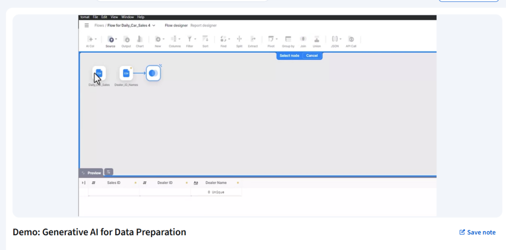 Generative AI data preparation demo inside the IBM Data Analyst certificate course