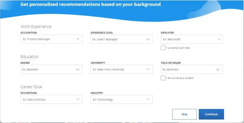 Coursera form