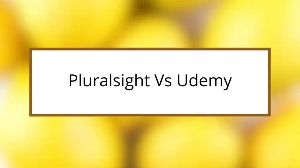 Pluralsight Vs Udemy