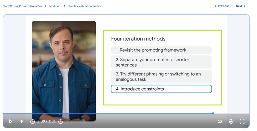 Google Prompting Essentials Course Review-