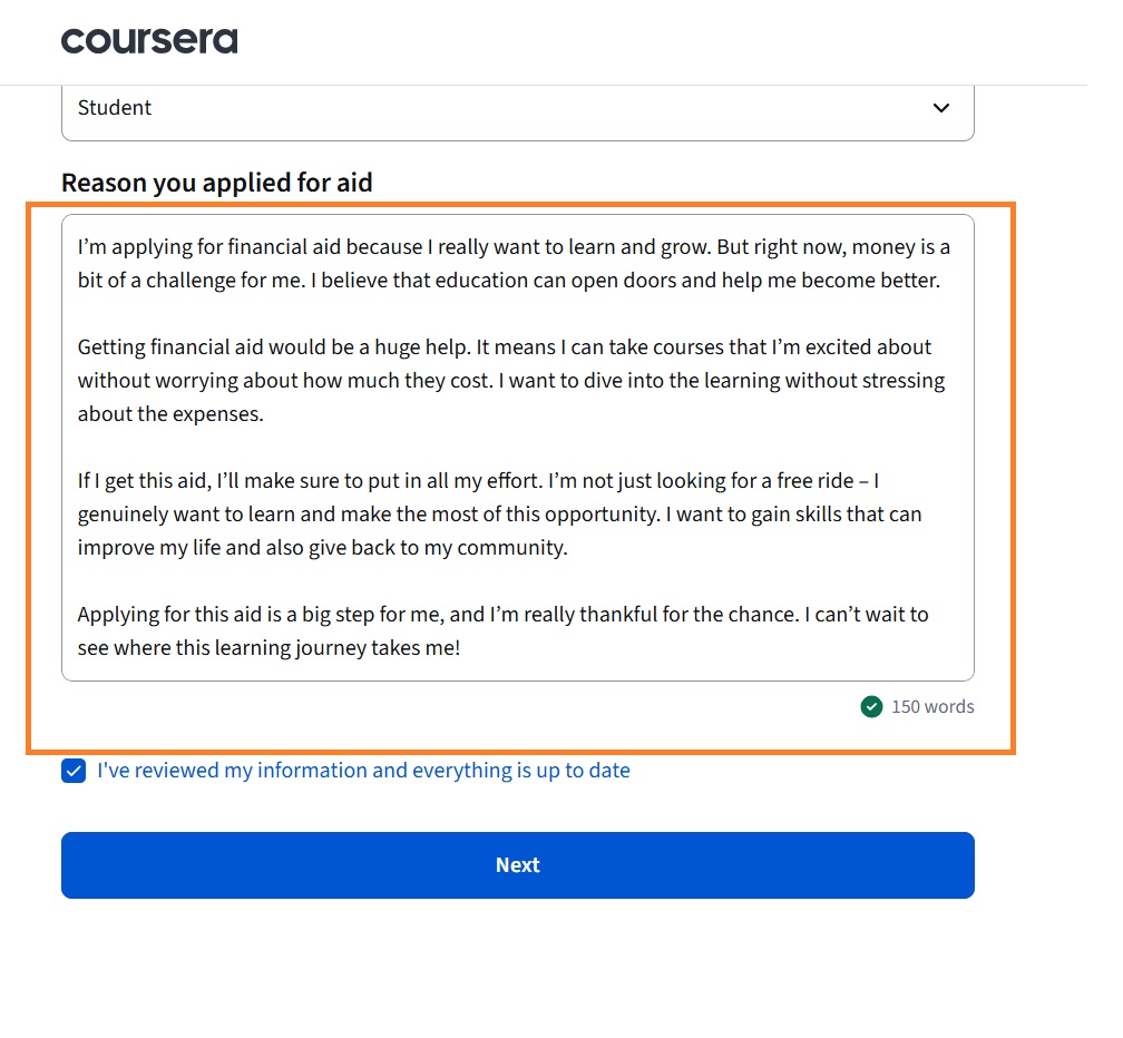 coursera financial aid
